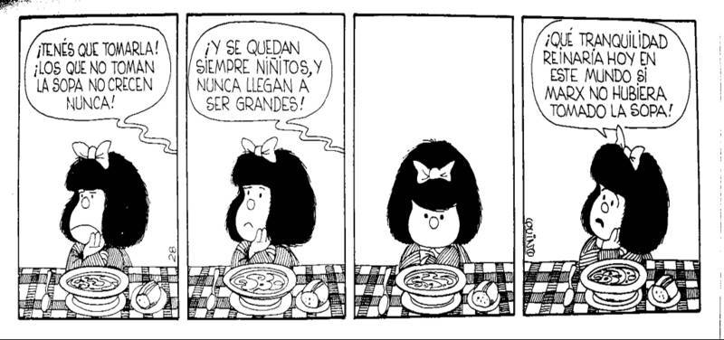 Tirinha Mafalda Odeio Sopa